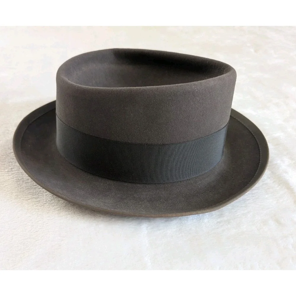 VTG Adam By Miller Hat Bros Gray Fedora Women's Ribbon‎ Trimmed Side Bow Costume